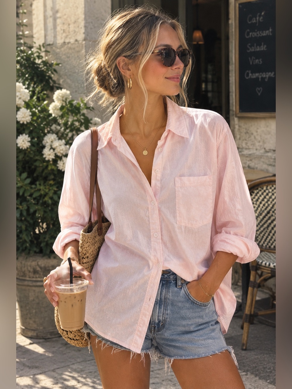 Old Navy Light Pink Button-Down Shirt